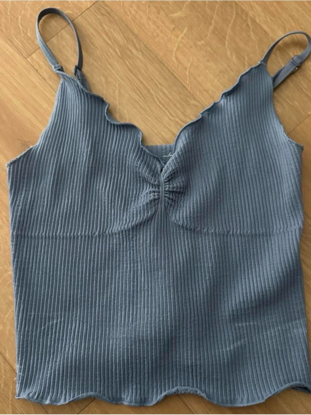 Urban Outfitters Out from Under Ribbed V-Neck Scalloped Cami Tank
